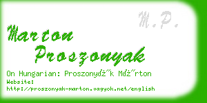 marton proszonyak business card